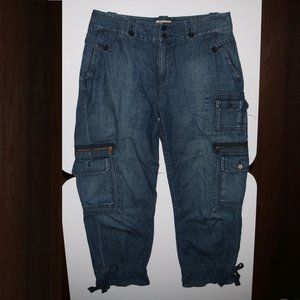 American Living Zipper Cargo Cropped Pants w30x23